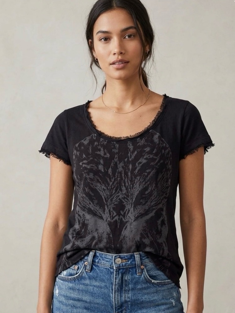 Barbara Bui Vintage Winter 2010-11 Black Short Sleeve Eagle Tee
